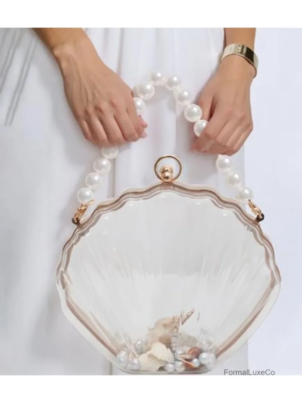Acrylic Seashell Clutch Chain Shoulder Bag Evening Purse